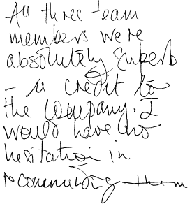 Customer Comments