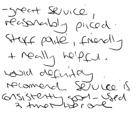 Customer Comments