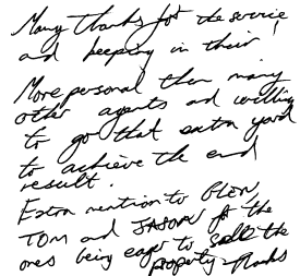 Customer comments