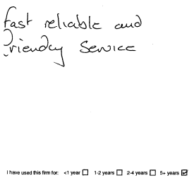 Customer comments