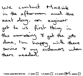 Customer review