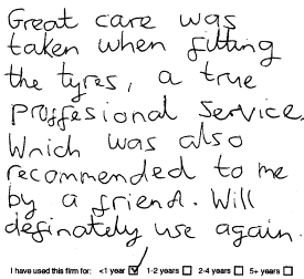 Customer Comments