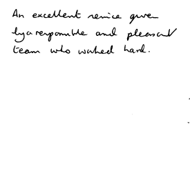 Customer comments