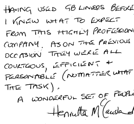 Customer comments