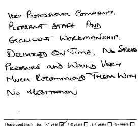 Customer Comments