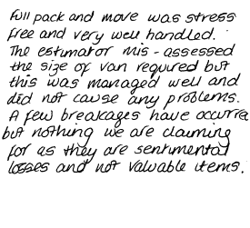 Customer comments
