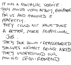 Customer comments