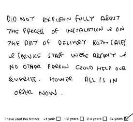 Customer review