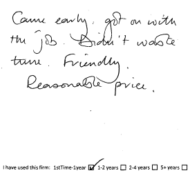 Customer review