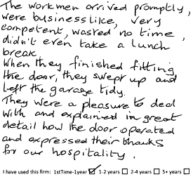 Customer review
