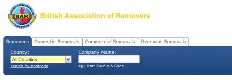 See our search engine for the British Association of Removers