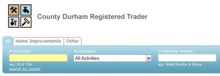 See our search engine for the County Durham Registered Trader Scheme