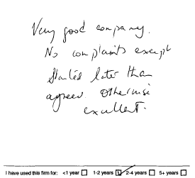 Customer review